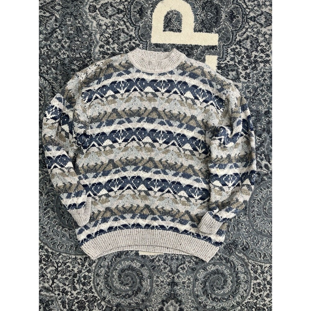 Mens Eddie Bauer Vintage 80’s 90’s Cotton Wool Blend Stripe Sweater Size XL